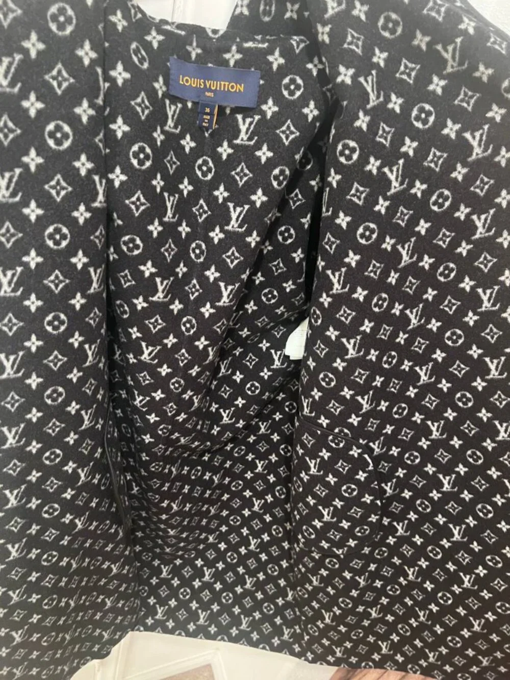 Louis Vuitton Monogram Hooded Wool Coat